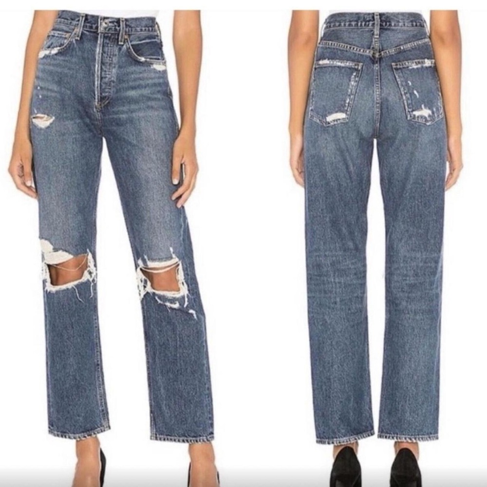 Agolde ‘90s high-waisted ripped distressed jeans